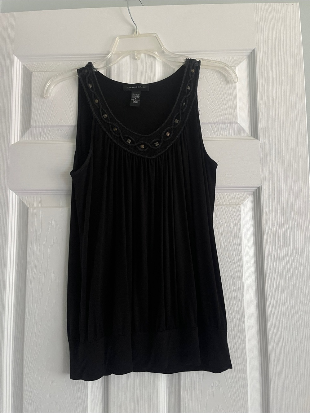 Cable & Gauge Black Embellished Tank Top